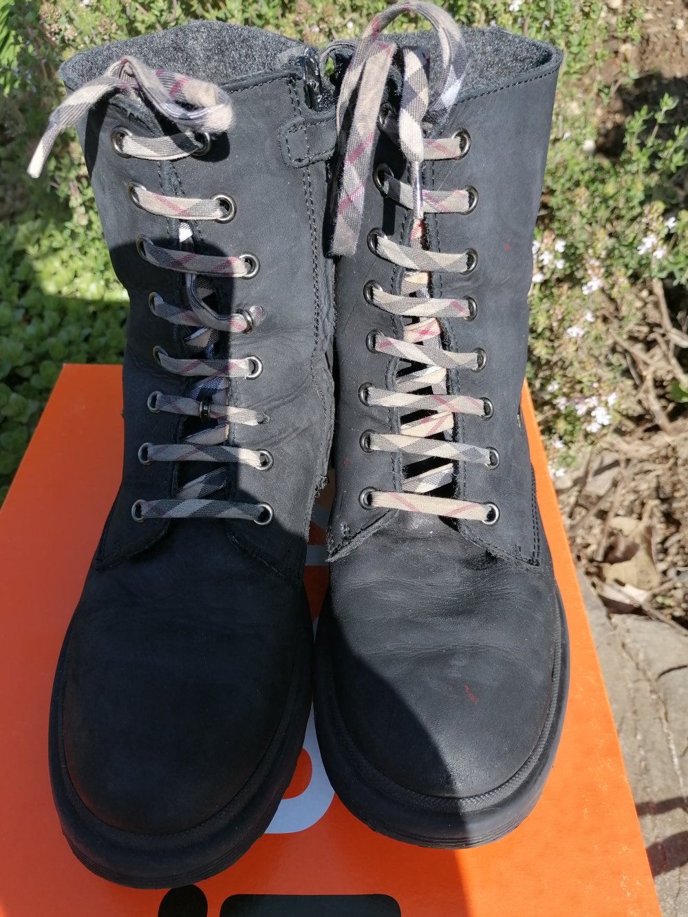 Just4me: dunkelgrau/schwarze Schnürboots Gr. 34