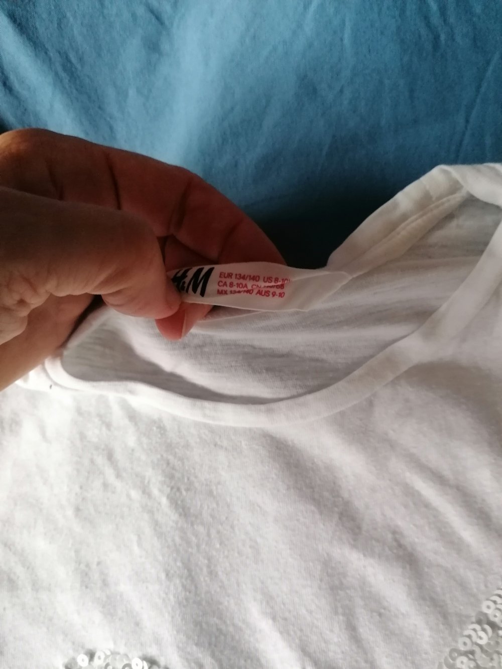 H&M: weißes Shirt mit Schmetterling Gr. 134/140