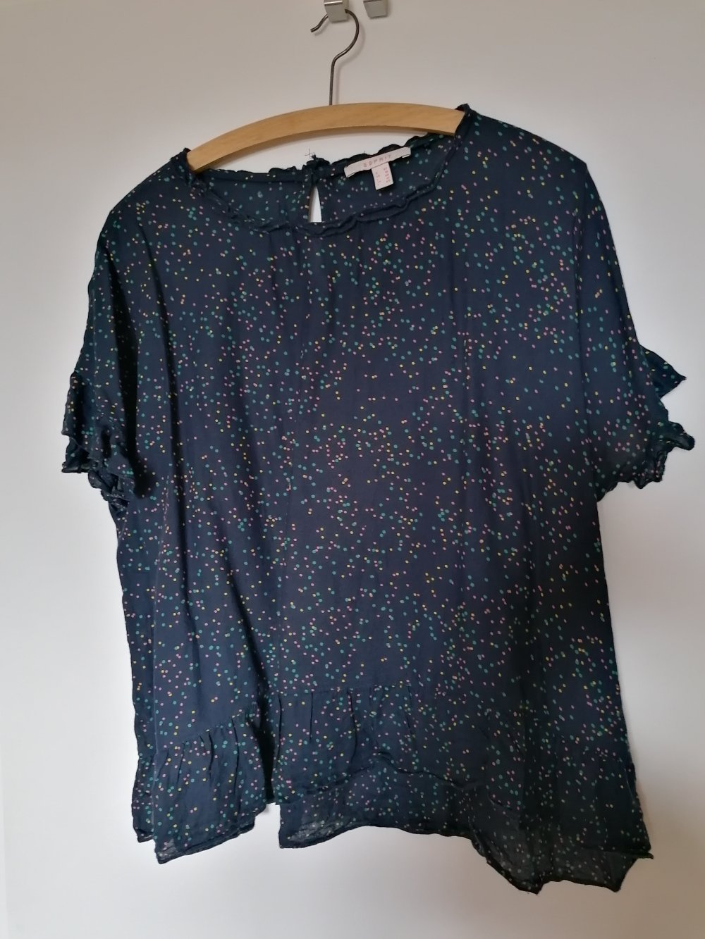 Esprit: süße Sommerbluse mit bunten Pünktchen Gr. 42