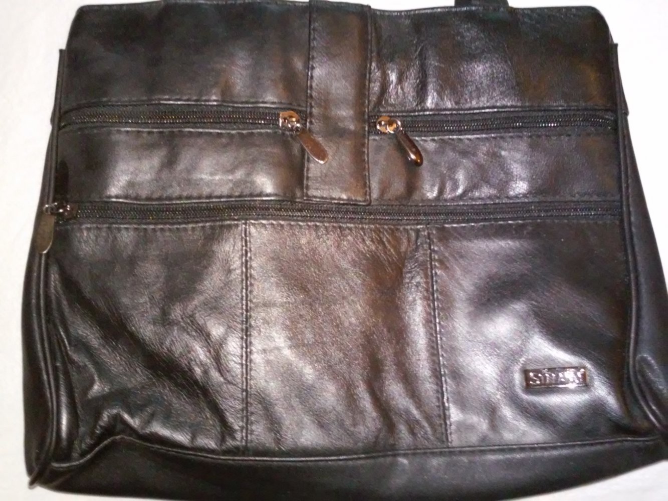 Leder Handtasche Schultertasche Shopper viele Fächer