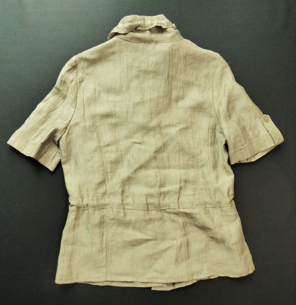 My way FER Damen Oberteil Bluse Tunika Gr. 38 / M Shirt Jacke Cardigan fast neuwertig Leinen Leinenbluse