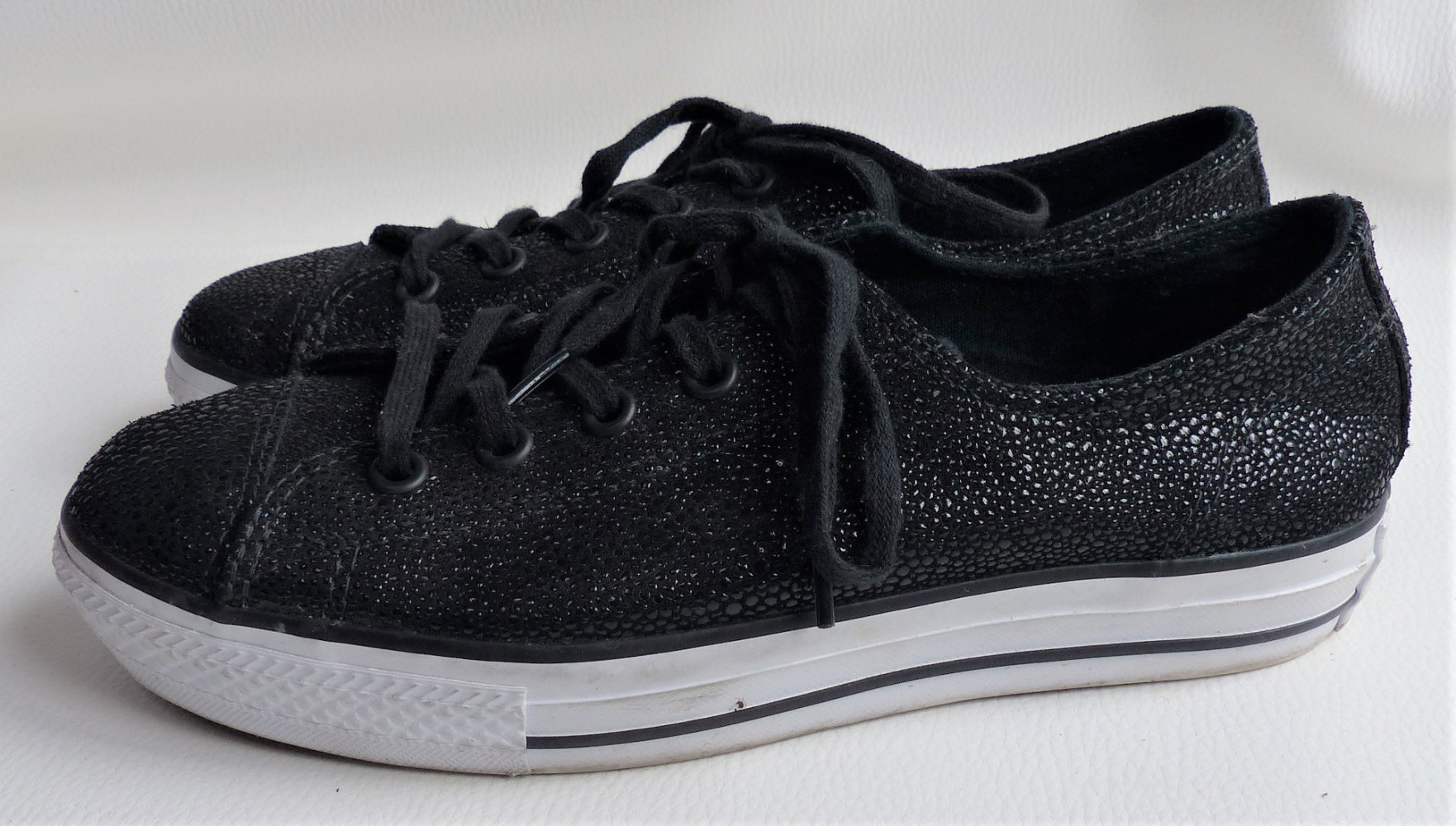 Damen Mädchen Converse Chucks All Stars Gr. 37 schwarz fast neuwertig selten Sondermodell Sneakers Turnschuhe Sportschuhe