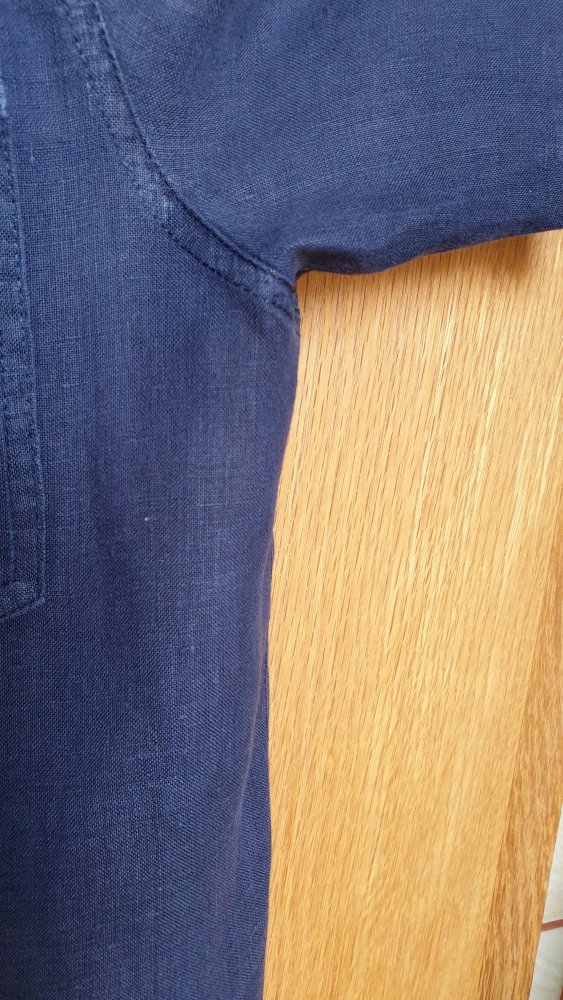 Leinenbluse, marineblau