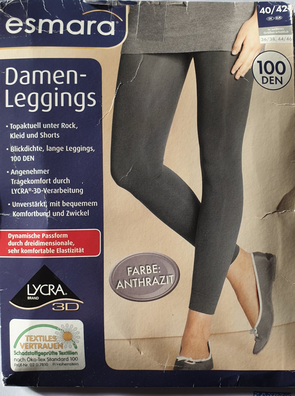 Graue Leggins, 100 den, blickdicht