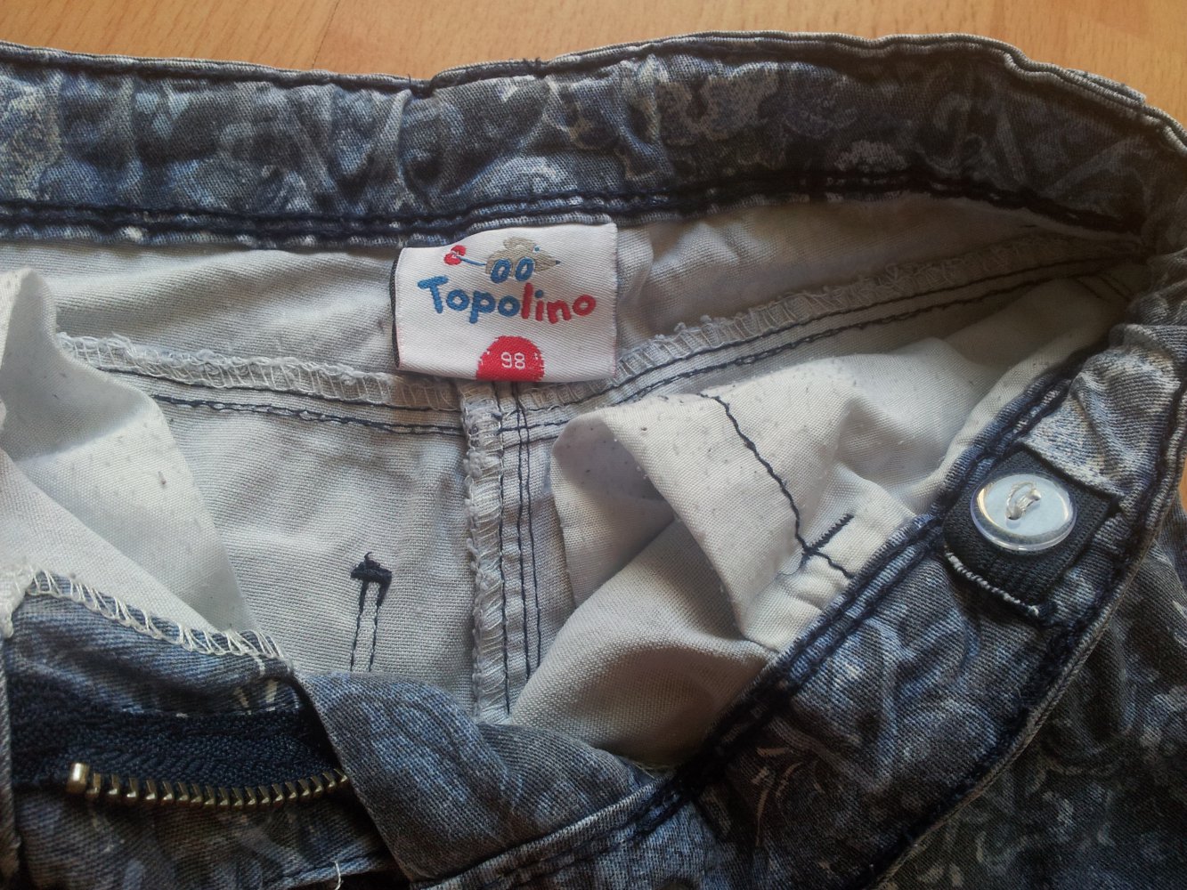 Jeans blau Muster Used-Look Gr. 98 