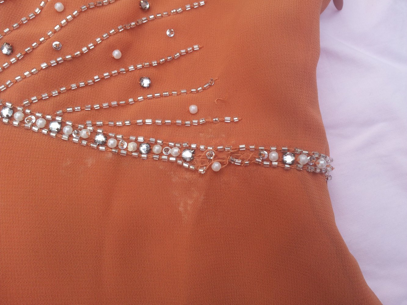 Top teracotta H&M Gr. 36 Strass Perlen