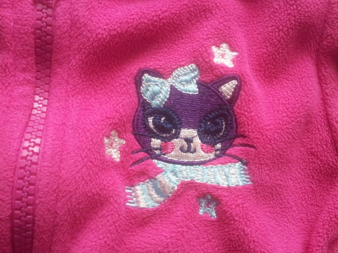 Kaputzenjacke Fleecejacke pink rosa lila Katze Gr. 98/104