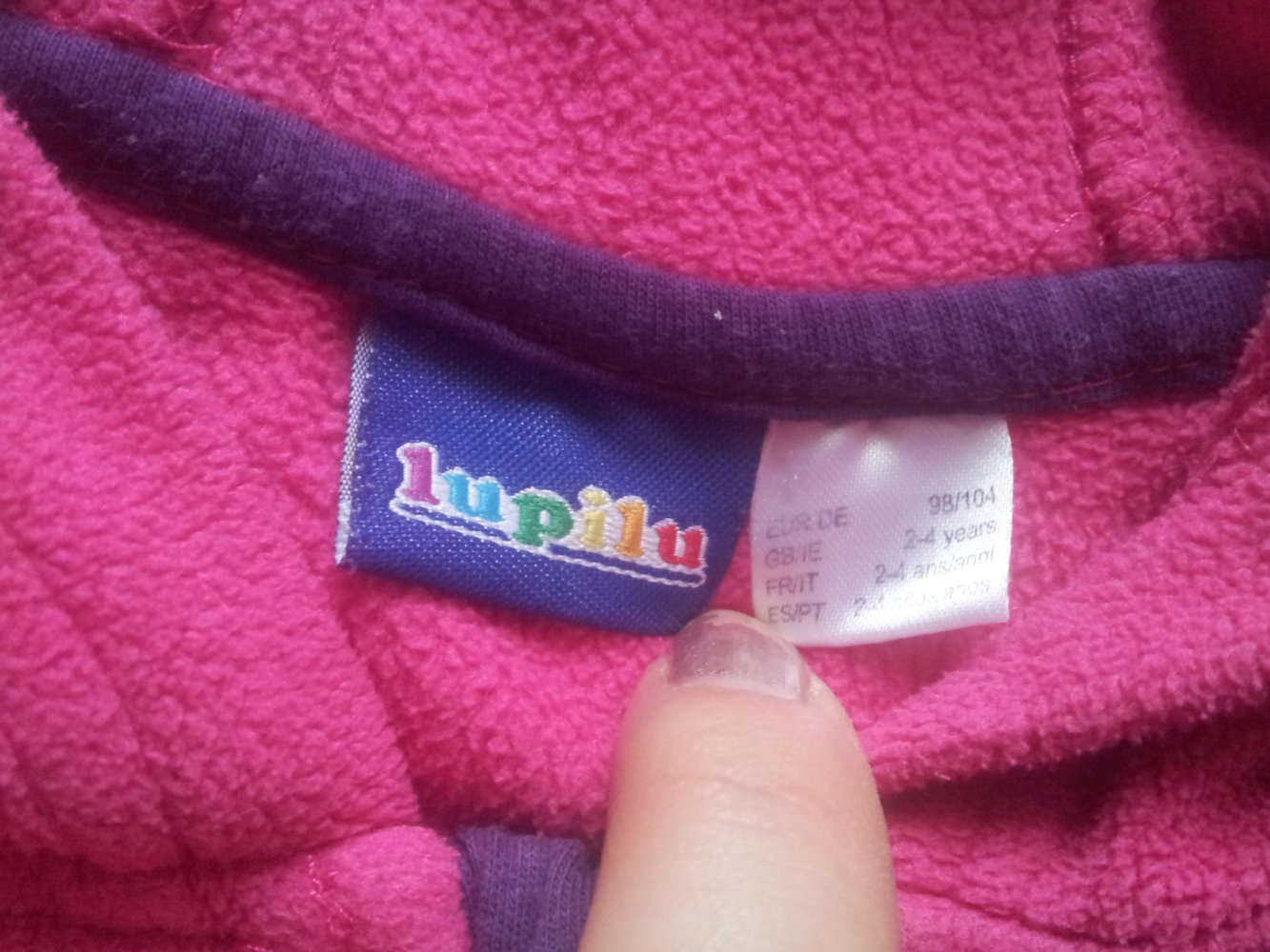 Kaputzenjacke Fleecejacke pink rosa lila Katze Gr. 98/104