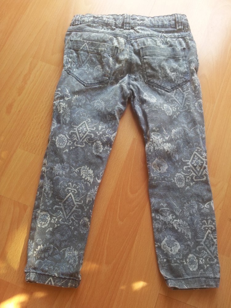 Jeans blau Muster Used-Look Gr. 98 