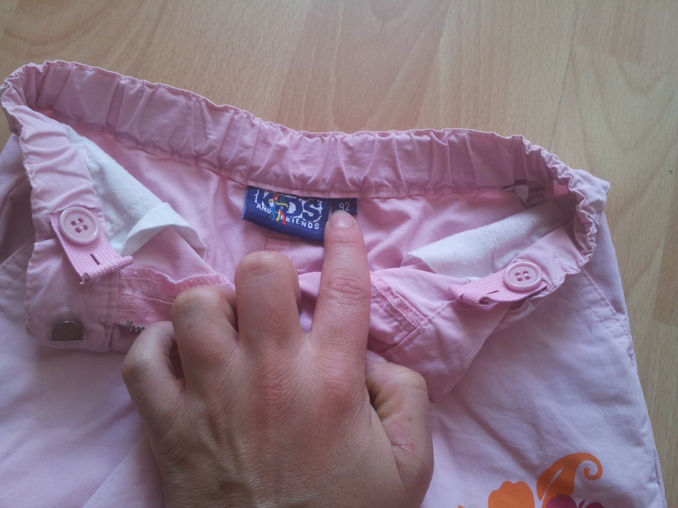 kurze Hose Shorts rosa pink orange Blume Gr. 92