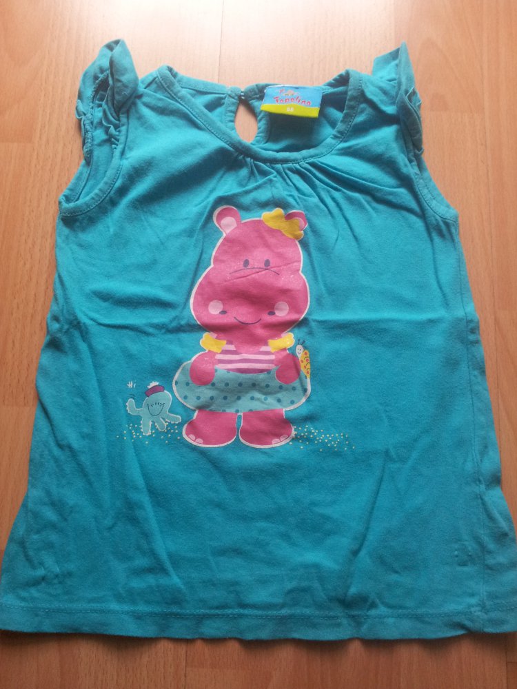 Top türkis Nilpferd Hippo pink Gr. 98 