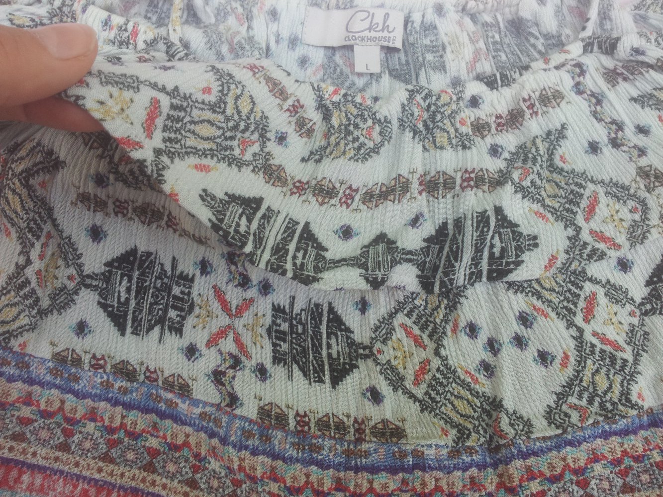 Cropped Top Carmen C&A Gr. L Viskose bunt Stretch Gr. L