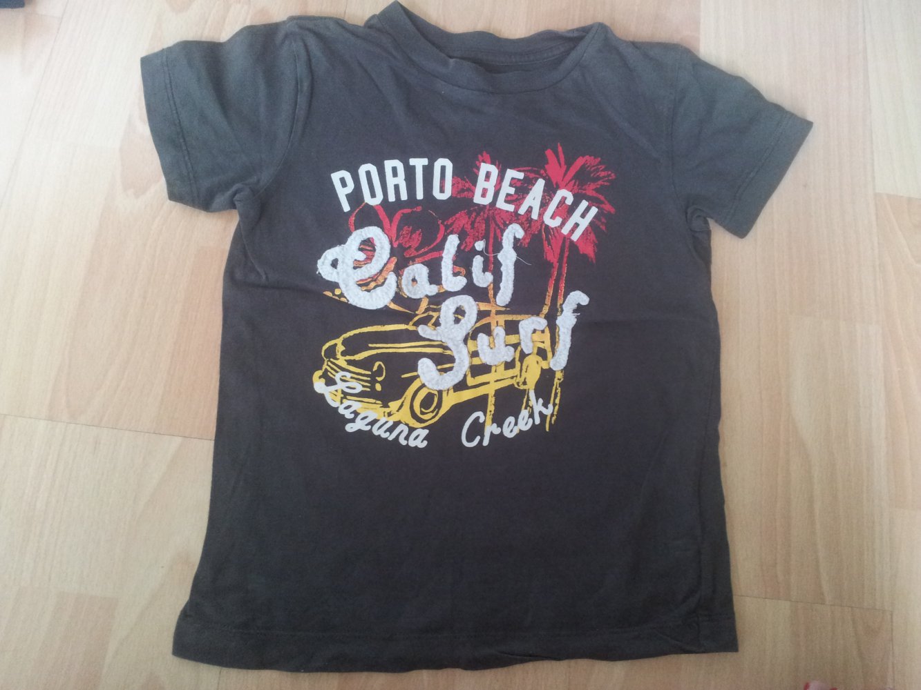 T-Shirt braun Strandpalmen Auto H&M L.O.G.G. Gr. 86/92