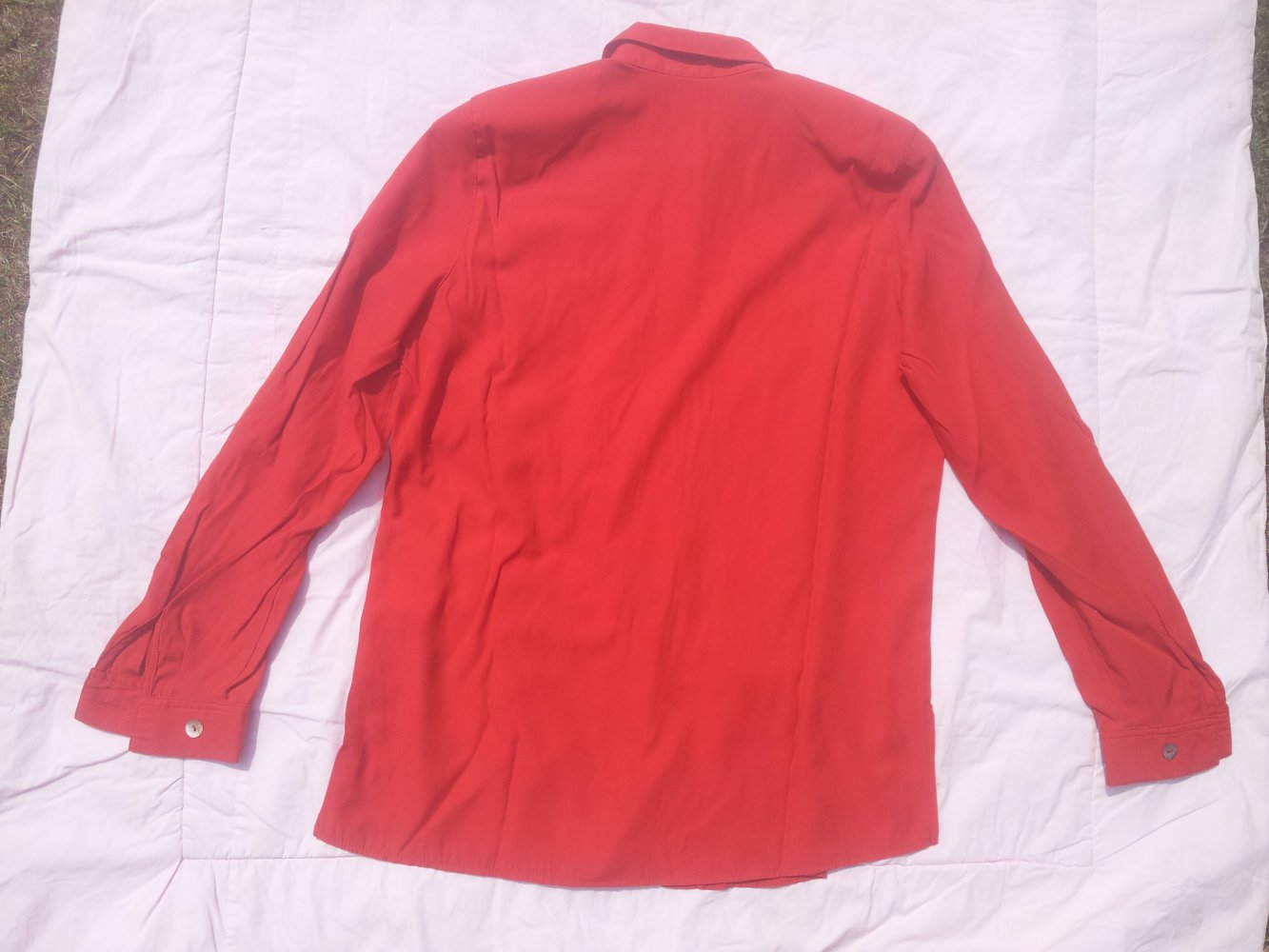 Bluse rot Stickerei Rosen Blumen Divina Gr. 38