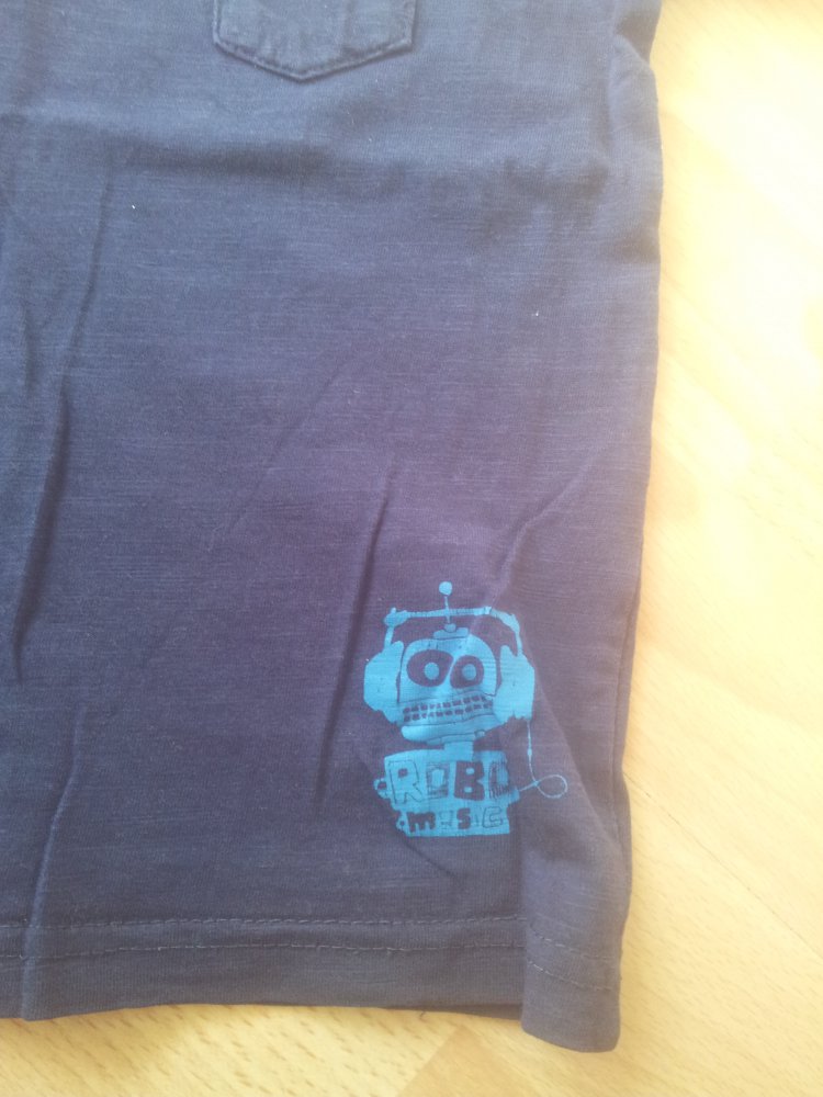 Shirt dunkelblau blau hellblau Roboter Gr. 104 