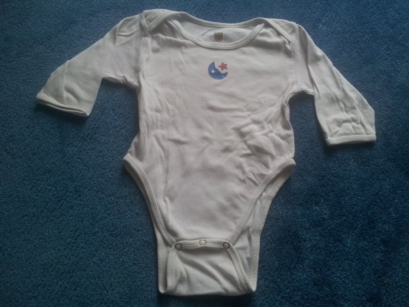 Body weiß Mond Stern lang Arm Gr. 86/92 