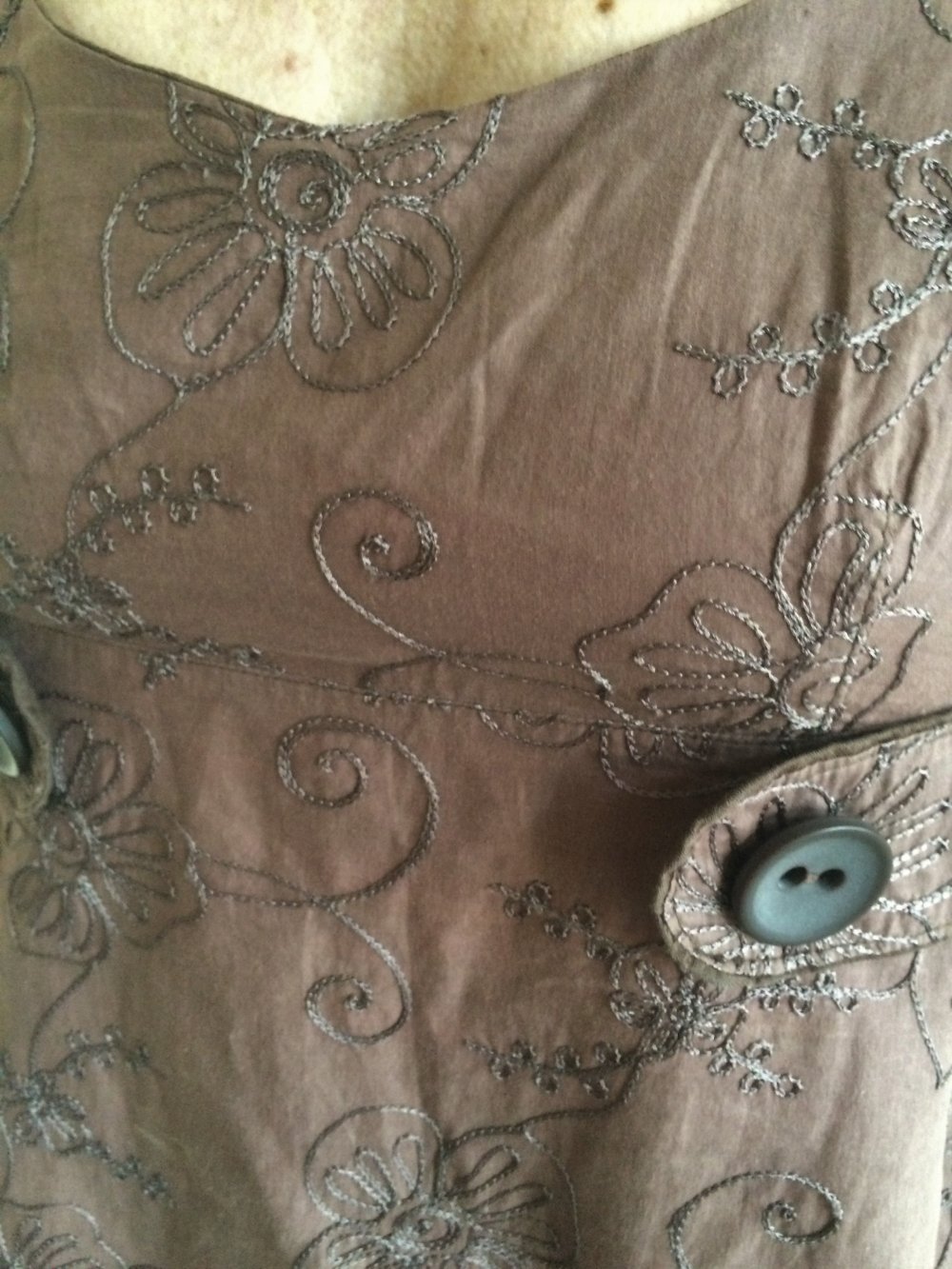Vintage Empirestil Top Tunika Korsage Gr.S tailliert + körperbetont