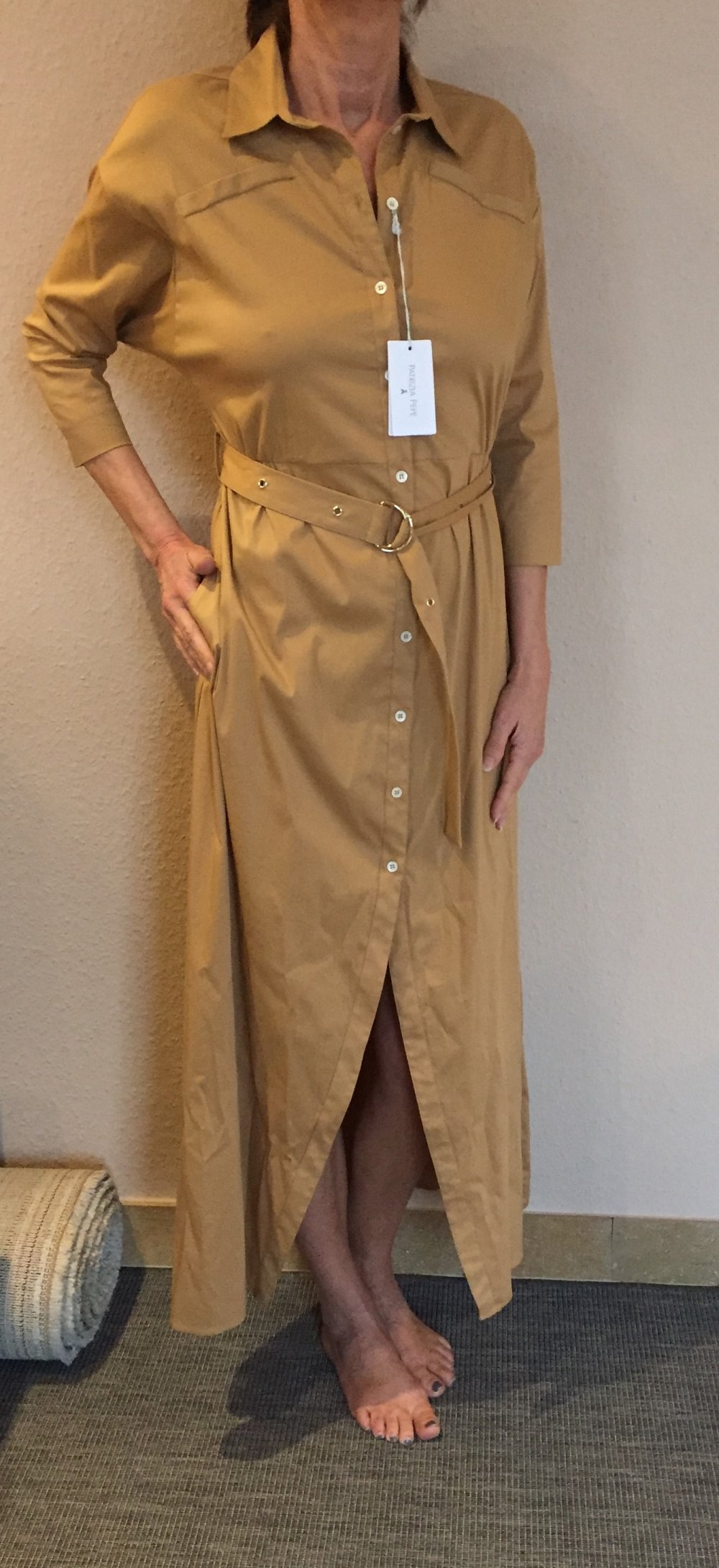 Patrizia Pepe Maxi Hemdkleid mit Gürtel Gr.36 Neu mit Etikett