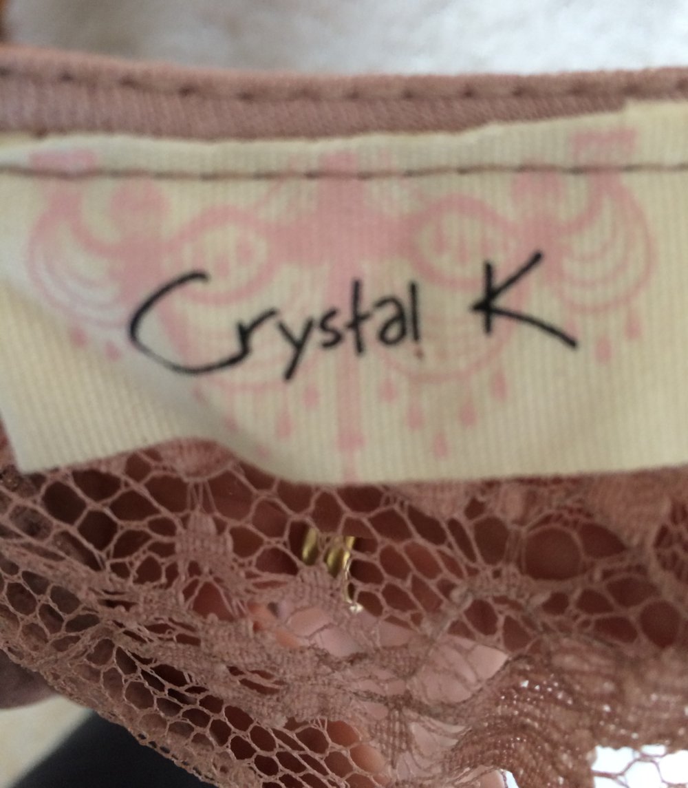 Transparente Crystal K Tunika Spitzen Tank Top Gr. S/M Apricot Glitzernd aus USA