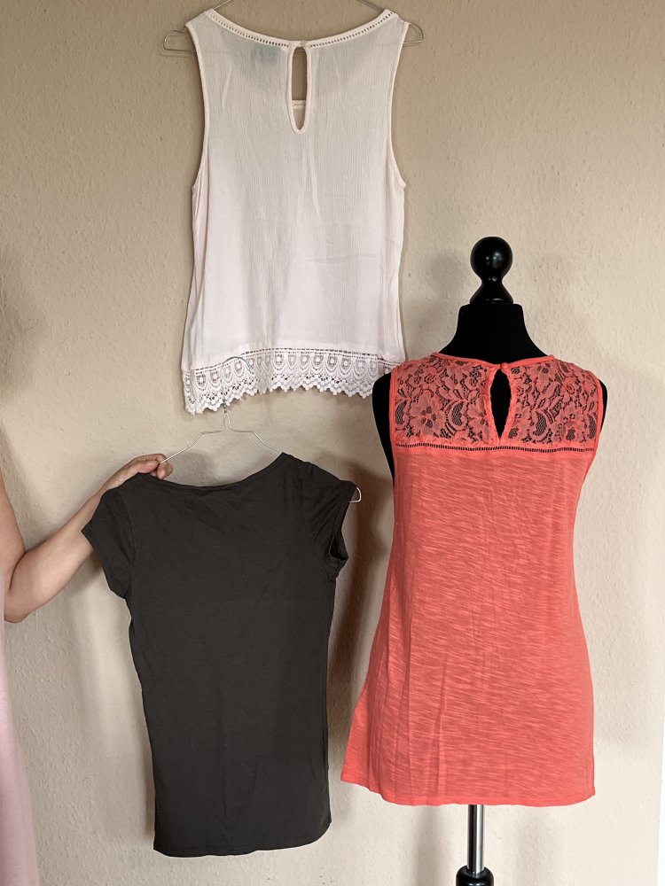 3 VILA Clothes Sommer Shirts Gr.XS/S Khaki Creme Apricot 