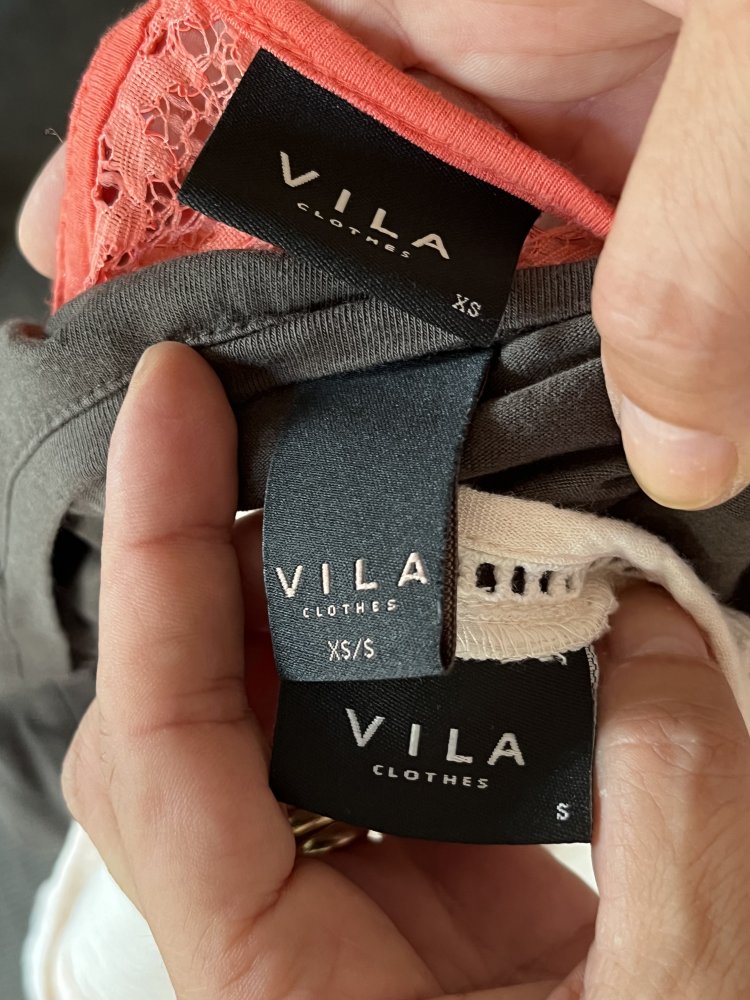 3 VILA Clothes Sommer Shirts Gr.XS/S Khaki Creme Apricot 