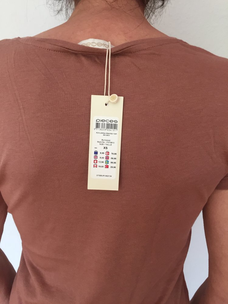 Pieces T-Shirt Gr.XS Neu mit Etikett Pastell Erdton