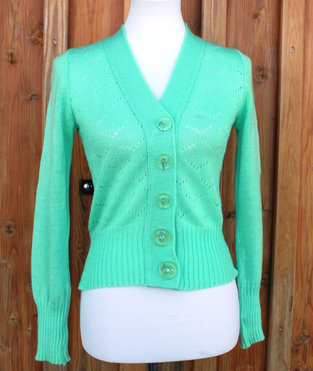 mintgrüne True Vintage Weste, Elcoseta, ca. Größe 34-36, Rockabilly, 1950er