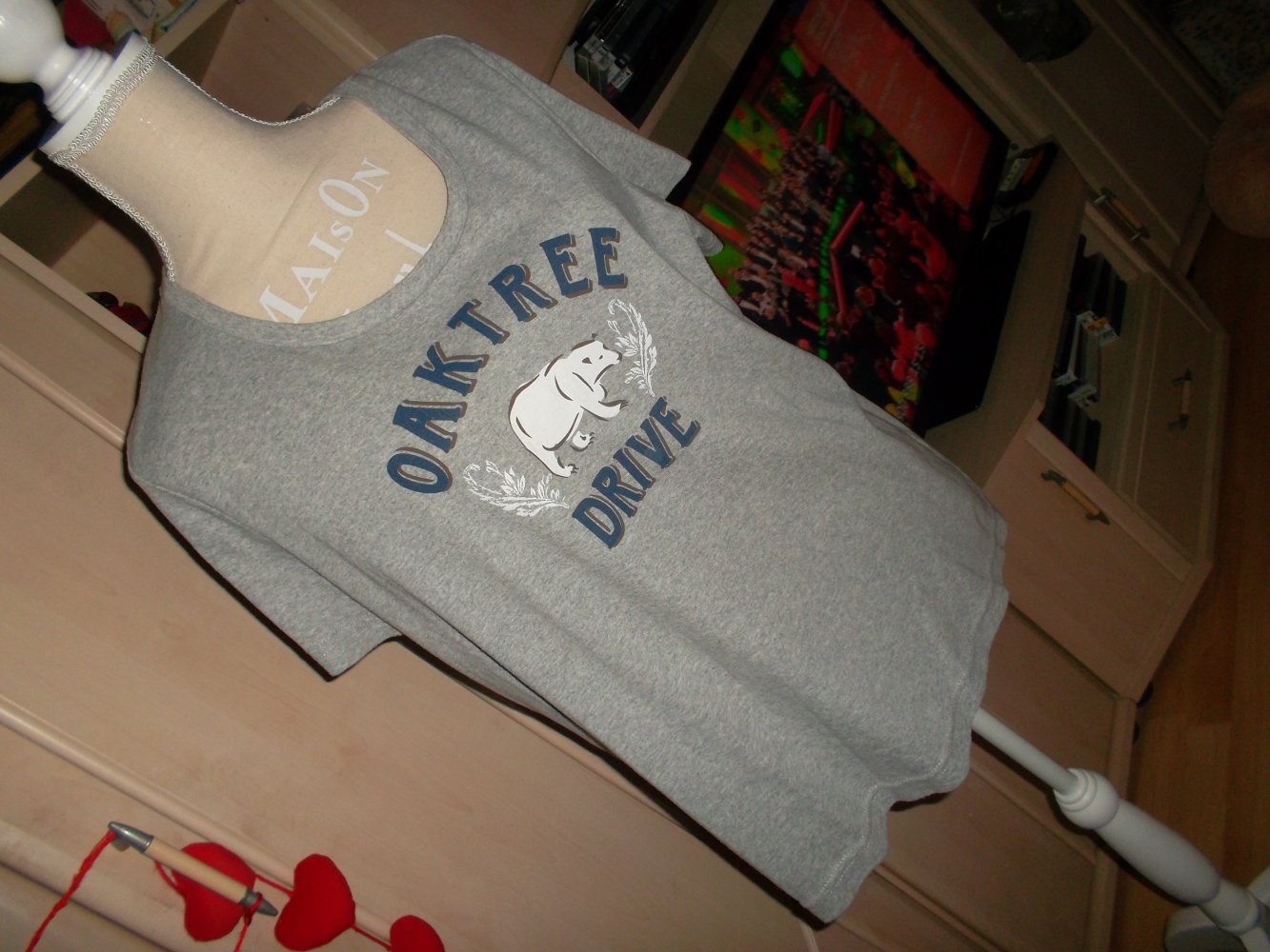 t-shirt,grau mit druck,grösse 44/46