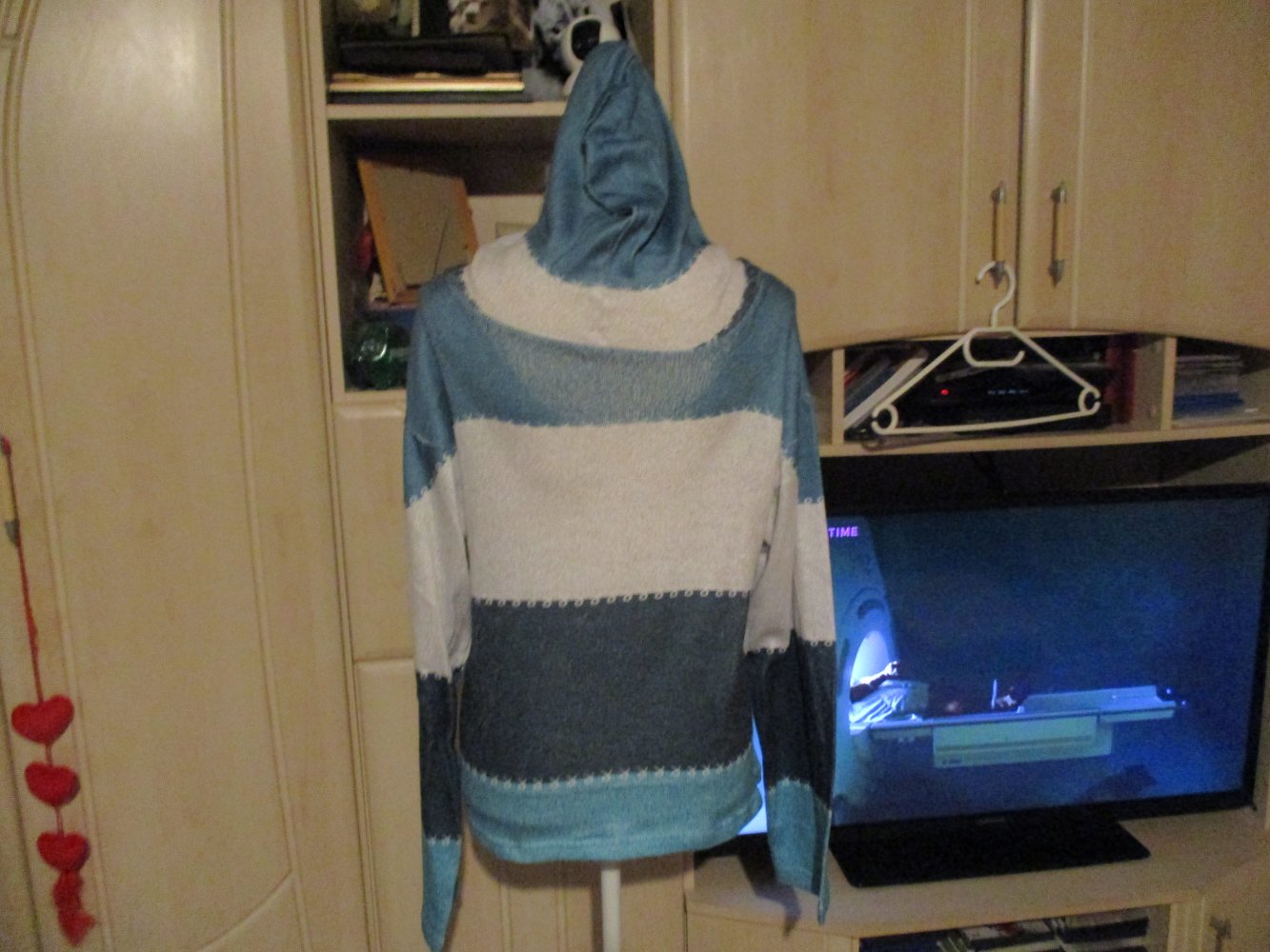 neu,dünnes ( sommer ) shirt,gr xl,baumwolle,kaputze,türkis,silber,langärmig