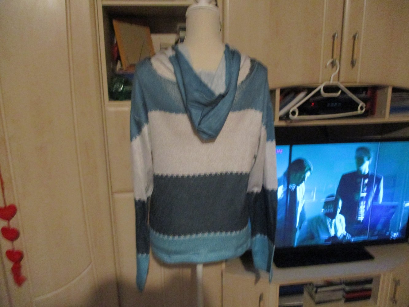 neu,dünnes ( sommer ) shirt,gr xl,baumwolle,kaputze,türkis,silber,langärmig