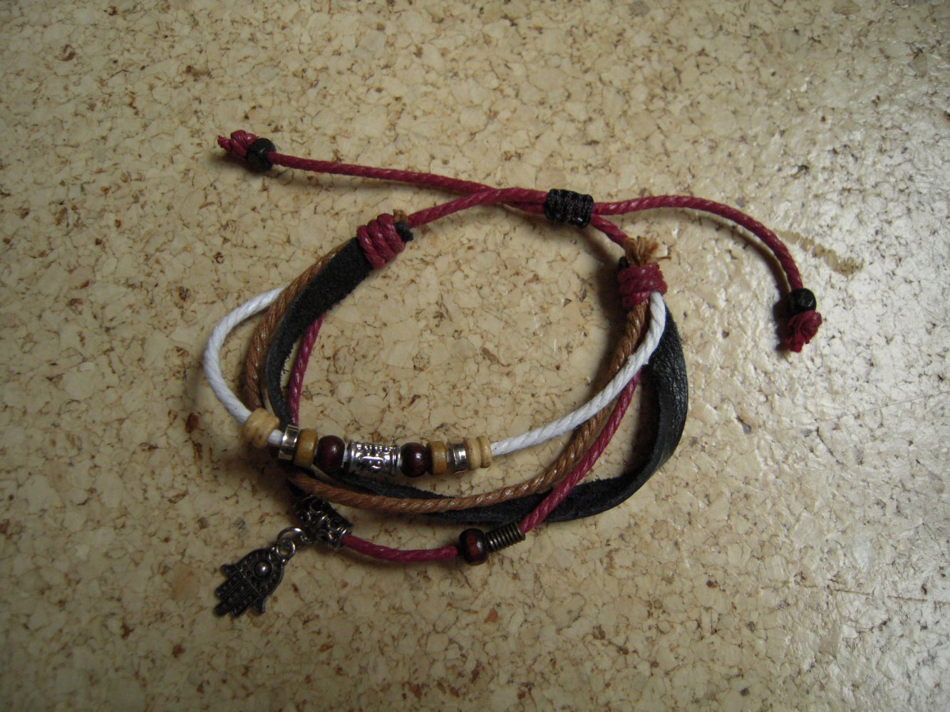 Armband Leder Kordel Hand Fatima