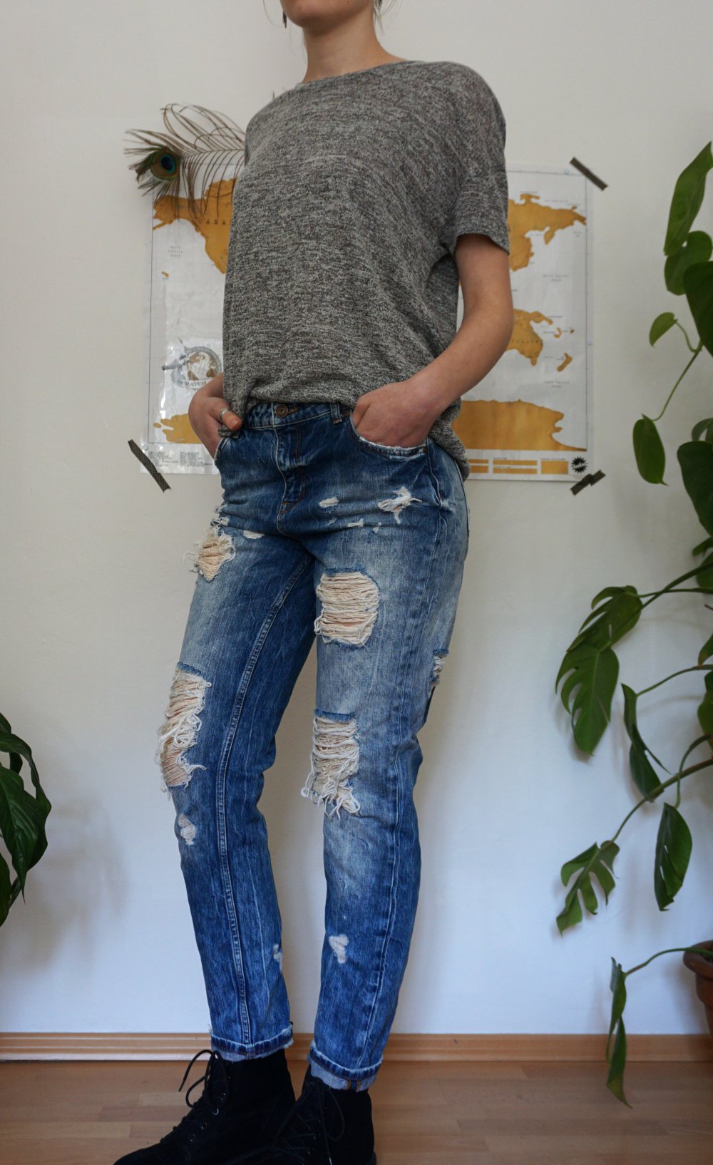 schöne ripped Boyfriend-Jeans