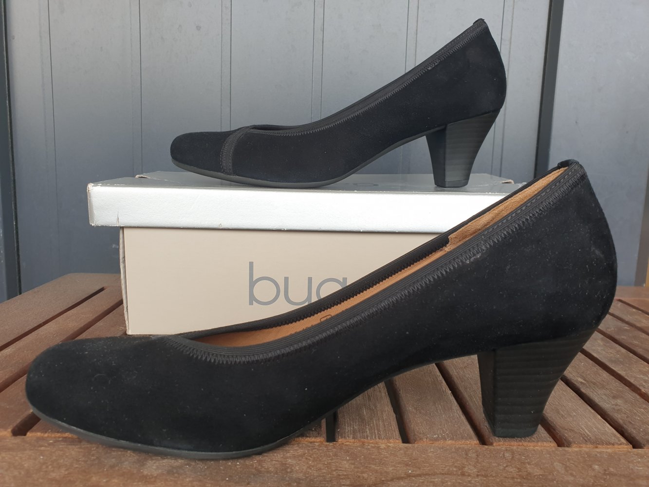 Gabor: Schwarze Pumps, Wildleder, Größe 6, Komfortschuh, Bequemschuh