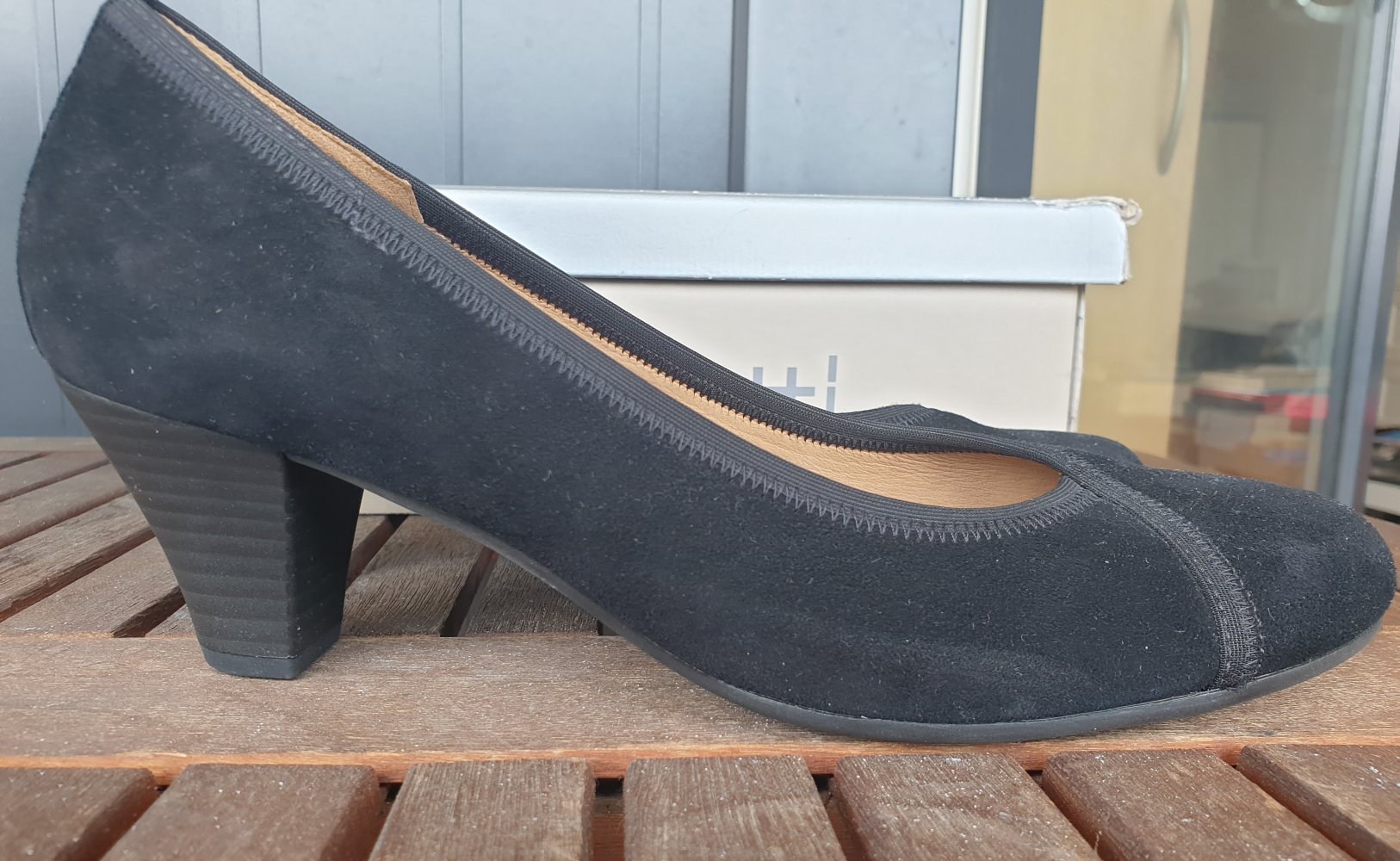 Gabor: Schwarze Pumps, Wildleder, Größe 6, Komfortschuh, Bequemschuh