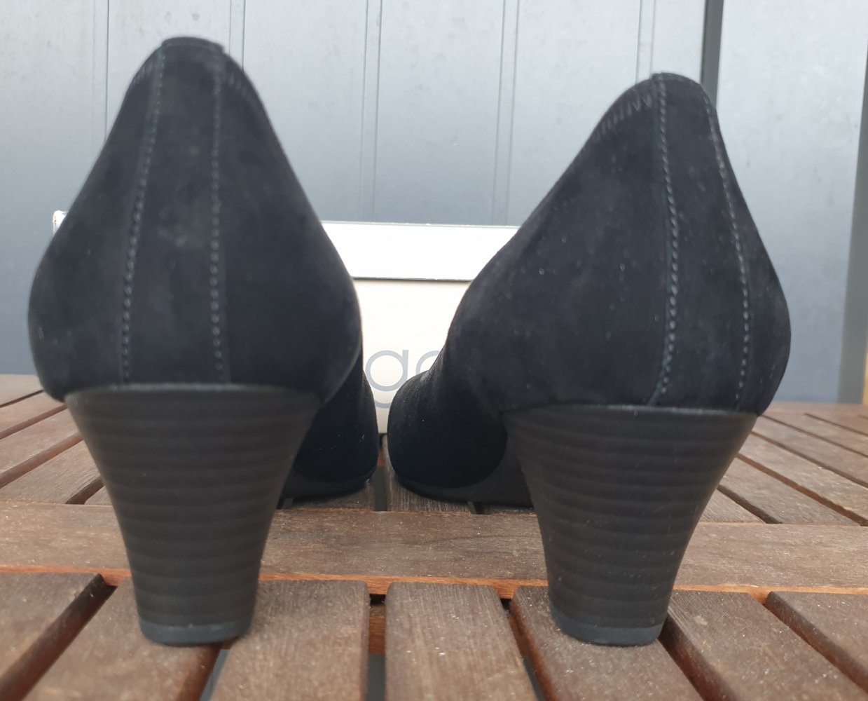 Gabor: Schwarze Pumps, Wildleder, Größe 6, Komfortschuh, Bequemschuh