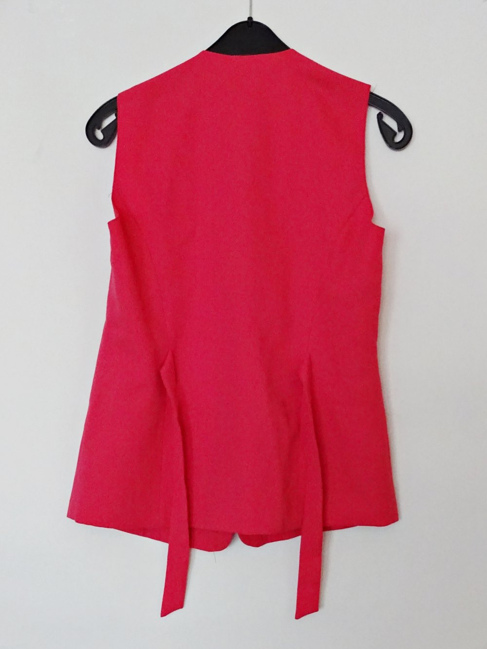 Pinke Vintage Weste mit schwarzen Ziernähten Gr. 40 Gr. M