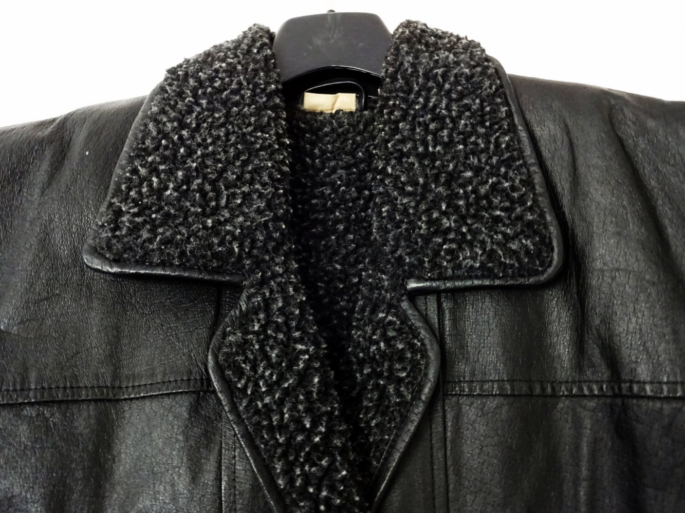 Schwarze Vintage Lederweste mit Teddyfell 90er Biker Bikerweste Gr. M Gr. 40 Gr. 42 Gr. 40/42