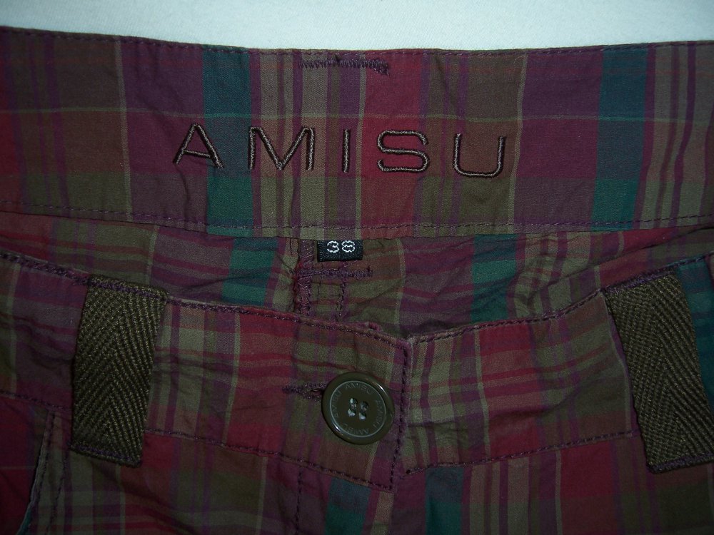 AMISU Shorts Gr 38 S/M kariert Karo braun lila türkis Hotpants kurze Hose Sommer