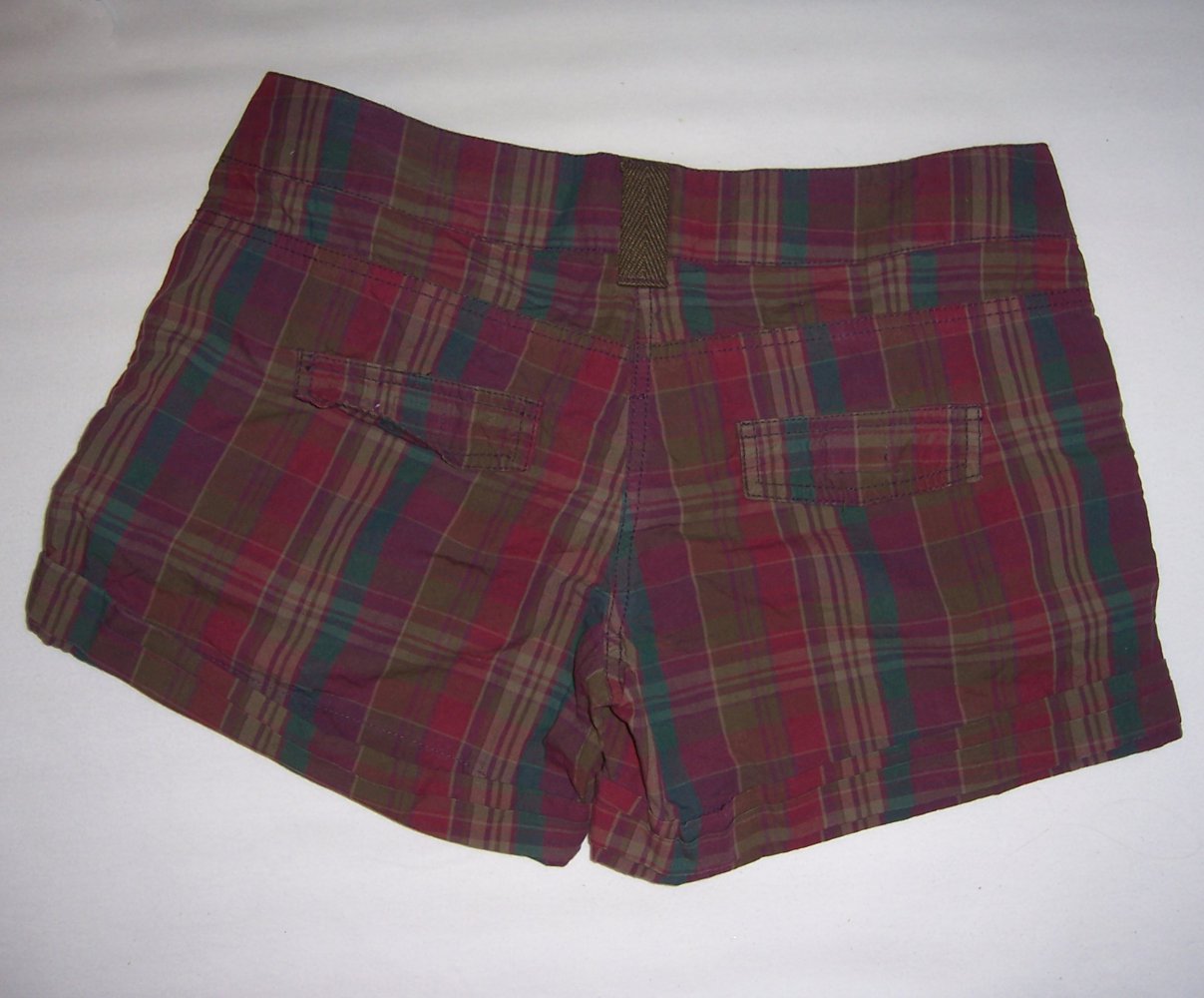 AMISU Shorts Gr 38 S/M kariert Karo braun lila türkis Hotpants kurze Hose Sommer