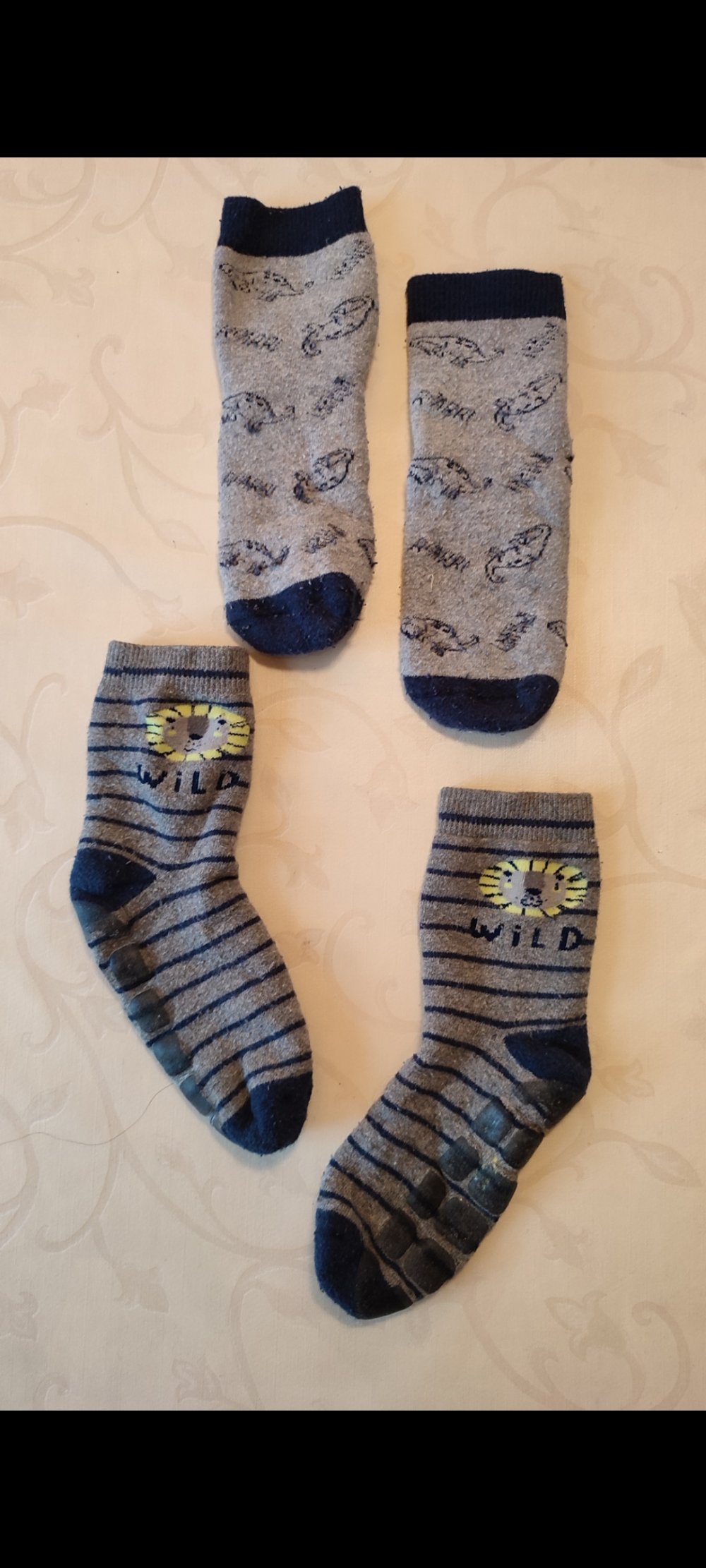 Set aus zwei Strumpfhosen mit Dinosauriern und Stoppersocken