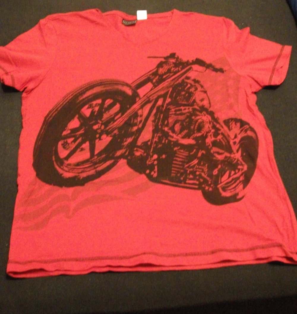 T-Shirt rot Gr. 54/54 mit Harley Motiv