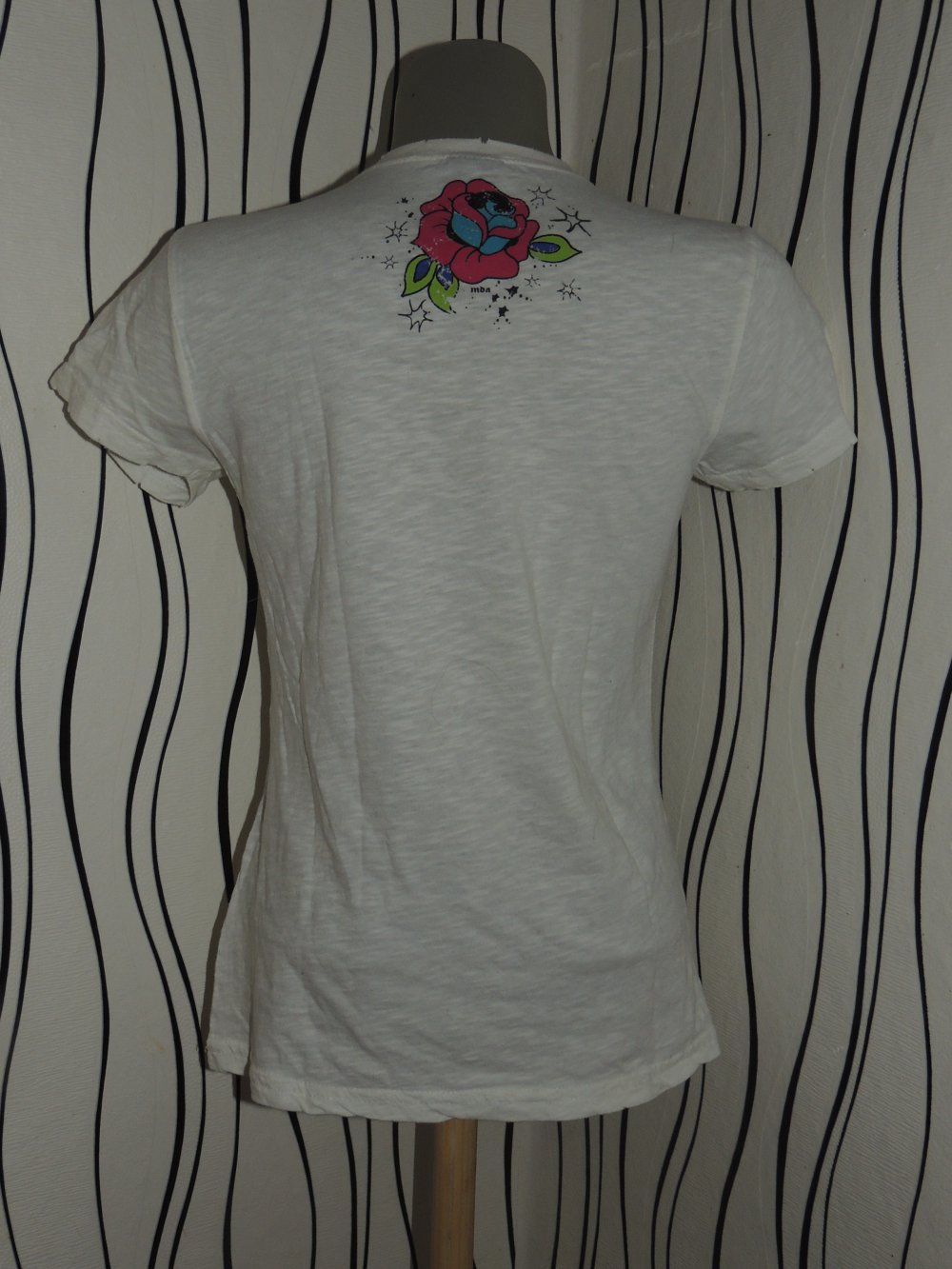 NEU 50er 60er Tattoo Shirt Rockabilly Gr 38 UK 10 Glaube Liebe Hoffnung  Schwalbe