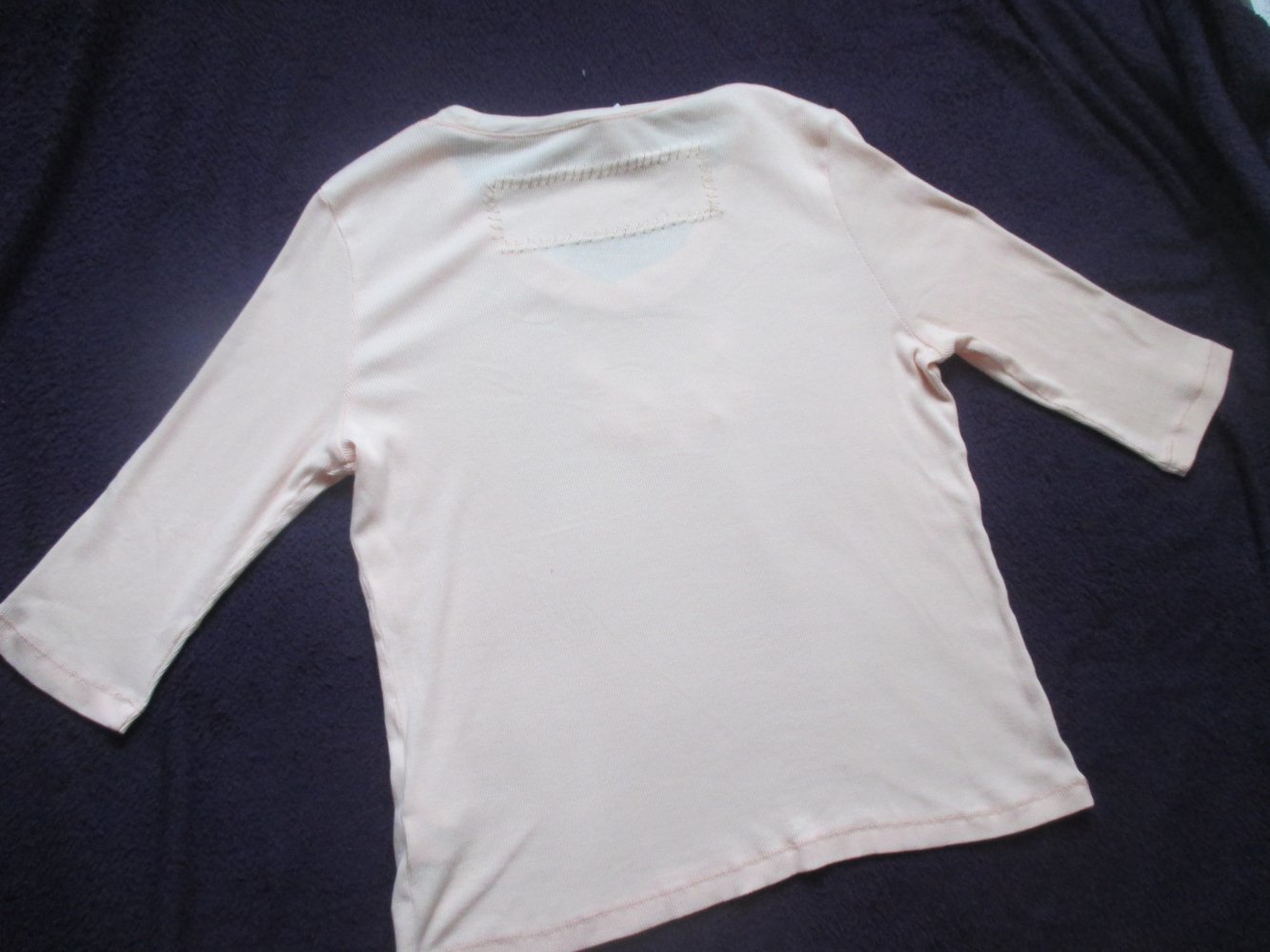  NEU mit ETIKETT * Edel * Glitzer * Pailletten-Stickerei * Dreiviertelarm * Bodycon * Ripp * T- Shirt 