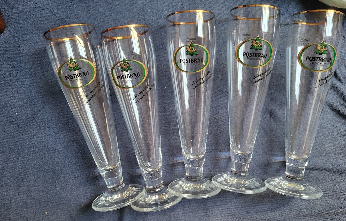 5 postbräu Weizenbiergläser