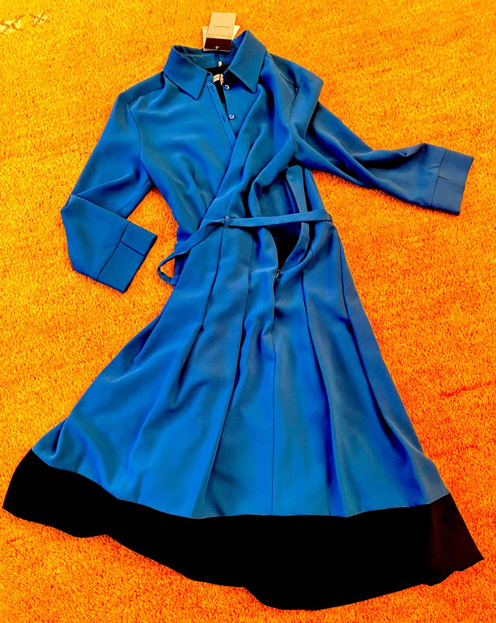 NEU Damen Kleid Vintage Stil Faltenrock Gr.38 in Blau/Schwarz von Promiss