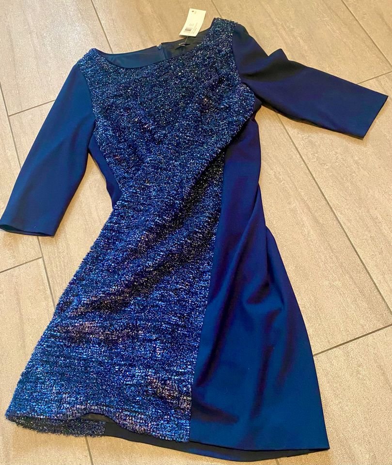 NEU Damen Abendkleid mit Glitzer von RIANI Gr.46 Marineblau/Silber P.299€ 