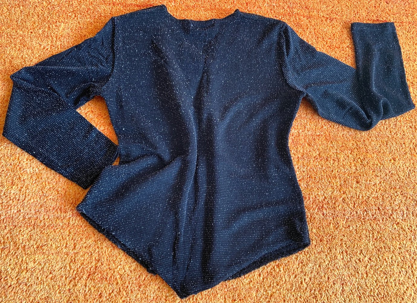 Damen Pullover Shirt Stretch Lagenlook Gr.S Schwarz Boutiqueware 