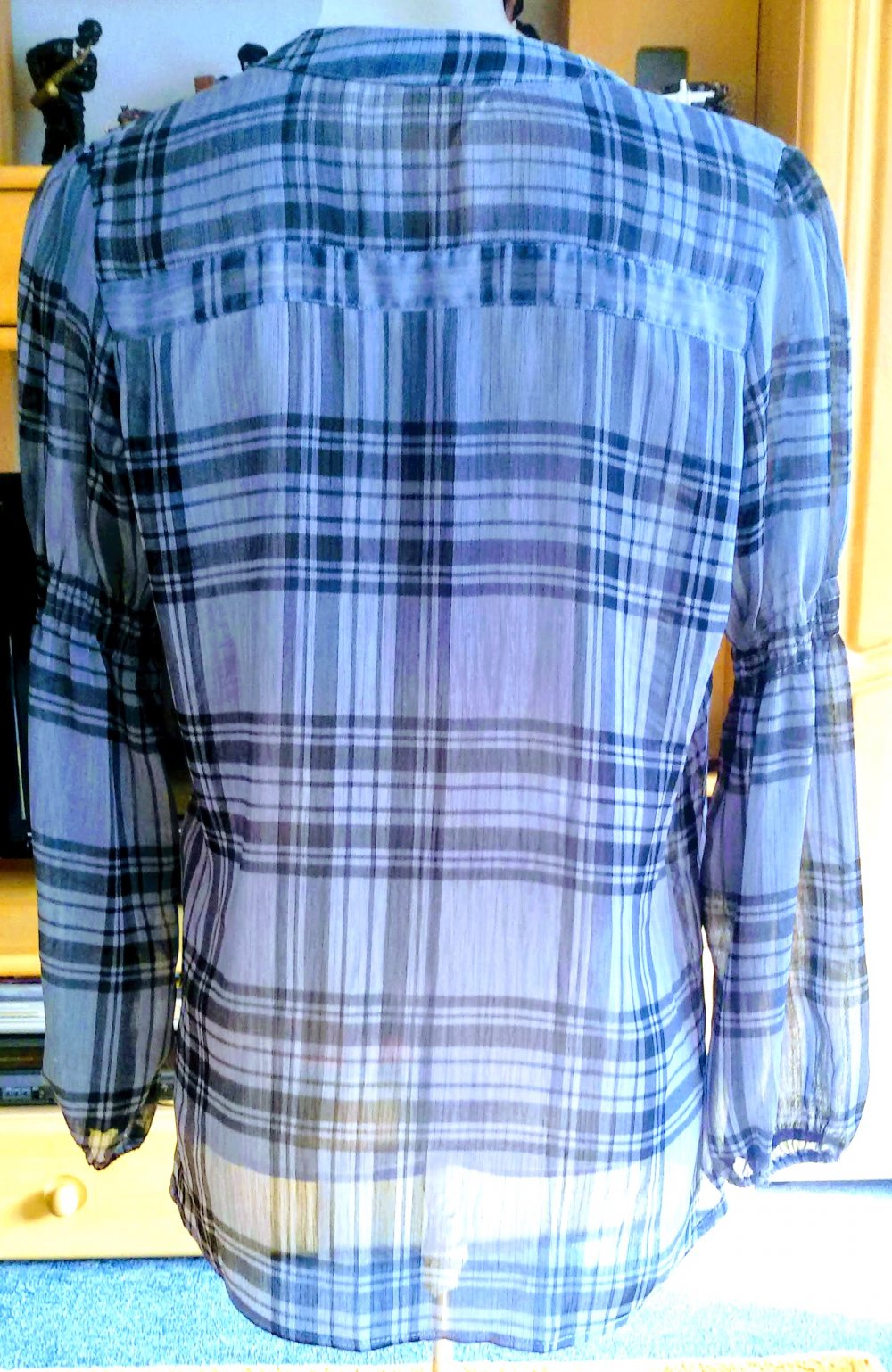Damen Bluse kariert Edel Gr.M in Blau/Petrol von Orsay NW