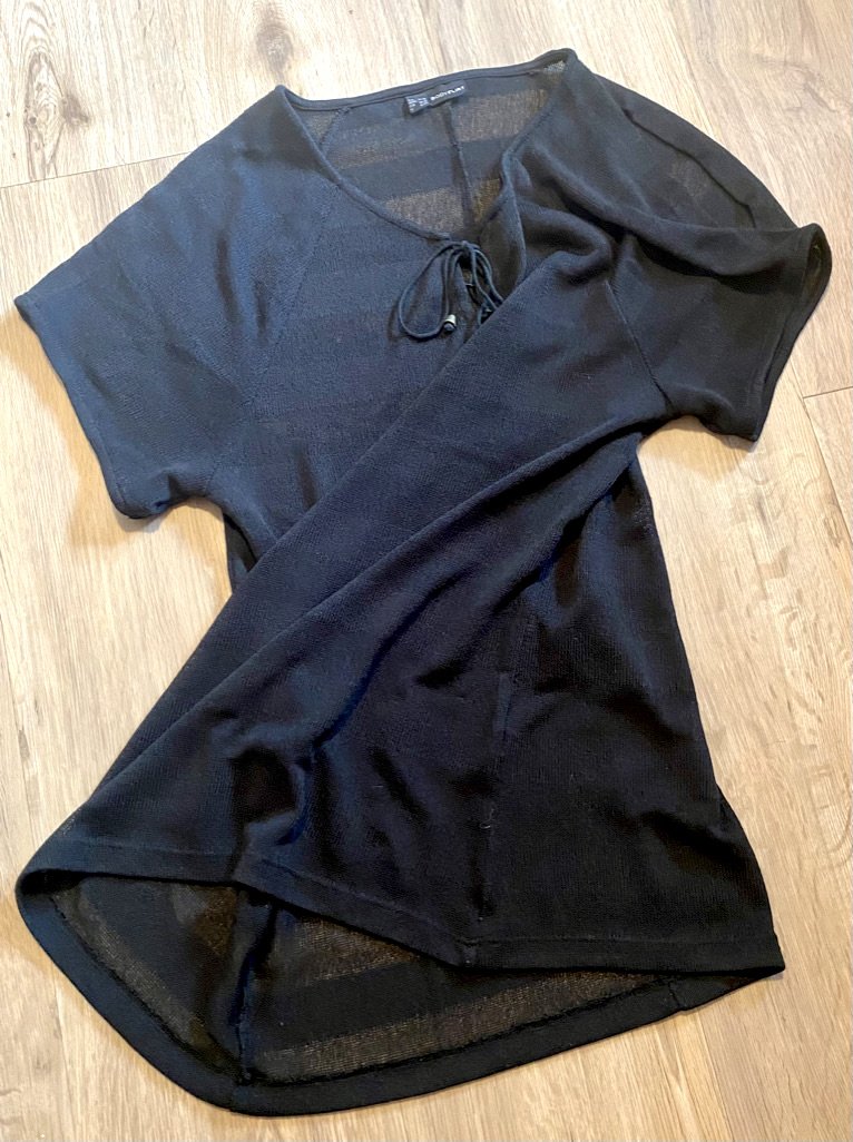 Damen Tunika Pullover Gr.S von Body Flirt Schwarz, Feinstrick NW 