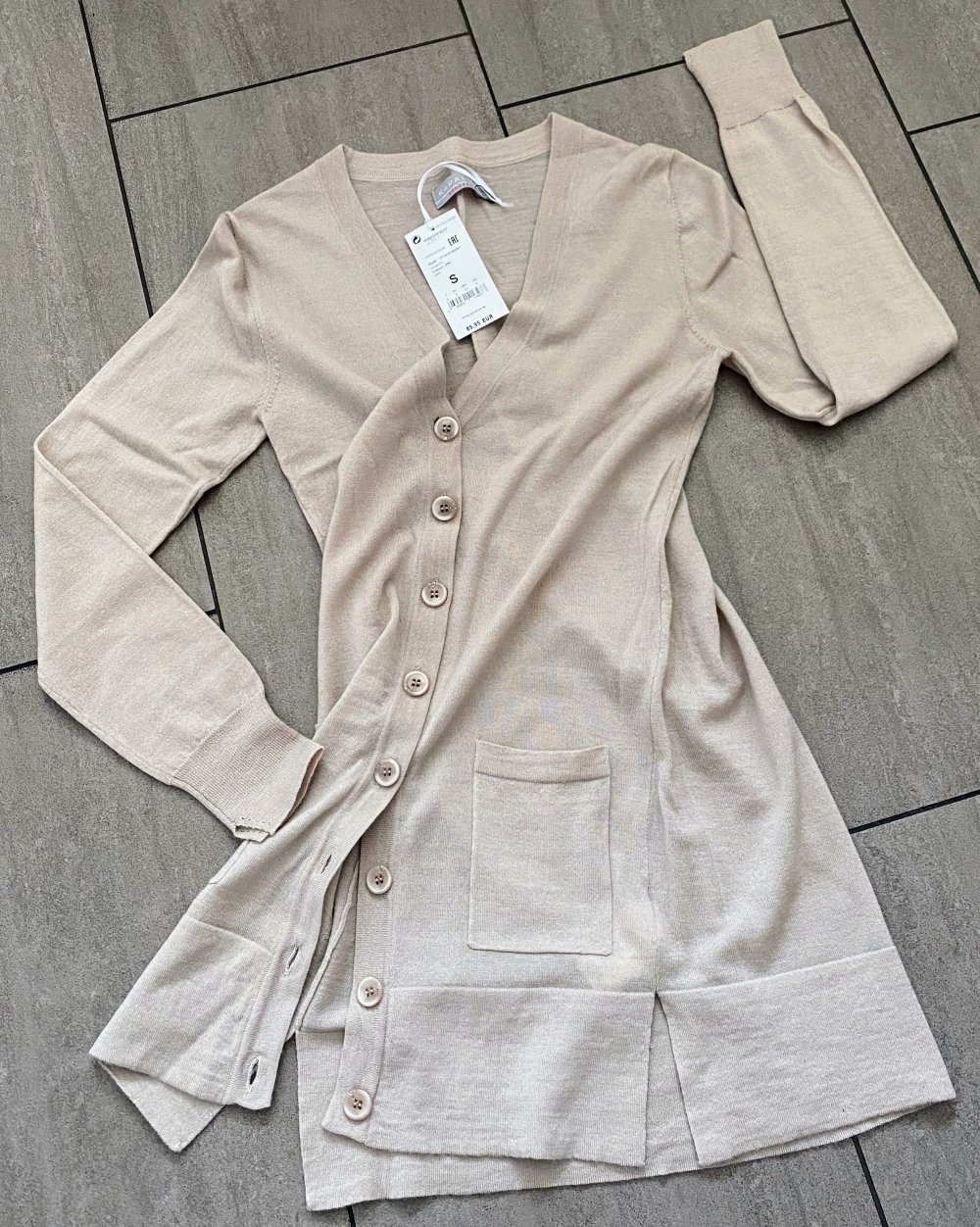 NEU Damen Jacke Strick aus 100% Wolle Gr.S Beige Kapalua P.89,95€ 